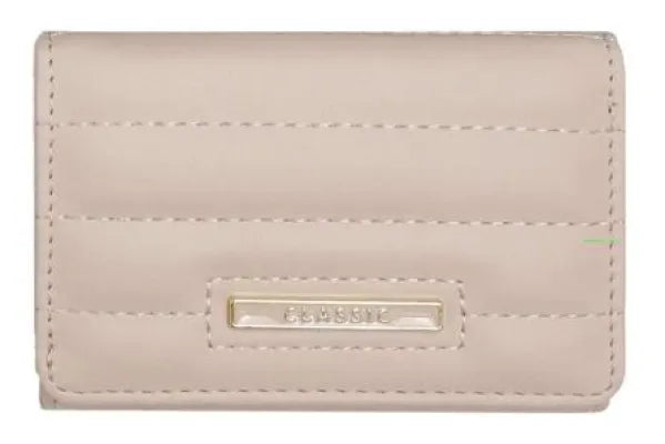 Classic Strip Tri-Fold Zip-Around Women's Wallet (Apricot)