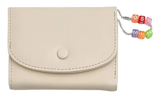 Colorful Beads Tri-Fold Women's Wallet (Beige)