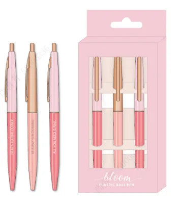 Pink Series Ballpoint Pen Set (3 Pcs)