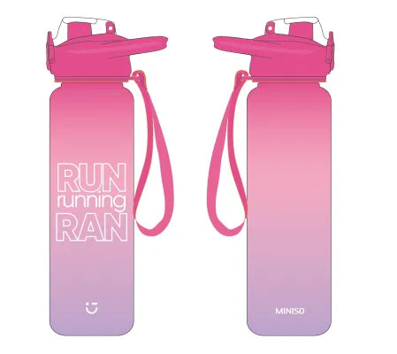 Gradient Plastic Bottle with One-Touch  Flip Top Lid (1000mL, Pink & Purple)