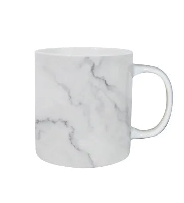 Black and White Series Marble Pattern Ceramic Cup (440mL)(White)