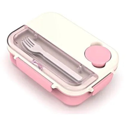 Large Capacity Salad Bento Box (1300mL)(Pink & White)