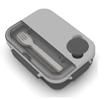 Large Capacity Salad Bento Box (1300mL)(Black & Gray)