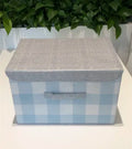 Blue Checkered Series Storage Box with Lid (L)