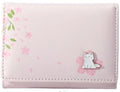 Women's Sakura Cat Tri-fold Short Wallet(Light Pink)