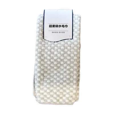 Checkered Coral Fleece Towel (Light Green)