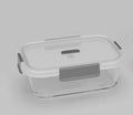 Rectangular Glass Food Storage Container (640mL)(Gray)