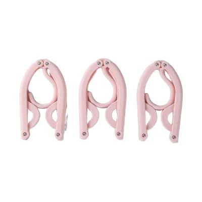 Portable Foldable Hangers (3 pcs)(Pink)
