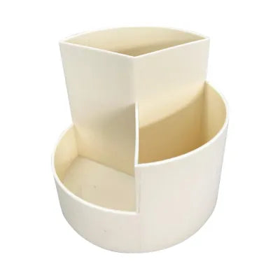 Round 3 Compartments Pen Holder (Beige)
