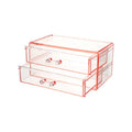 Double-layer Jewelry Storage Box with Drawers (S) (Pink)