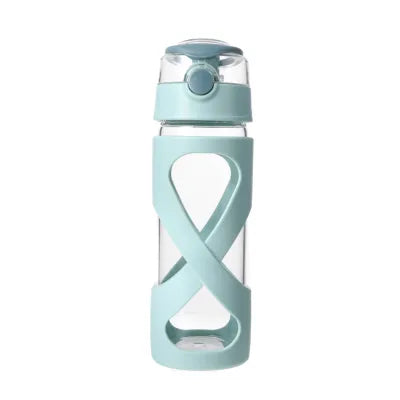 Hourglass Design High Borosilicate Glass Water Bottle (500mL)(Green)