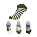 Classic Striped Odor Control Men's Ankle Socks 3 Pairs (Green)