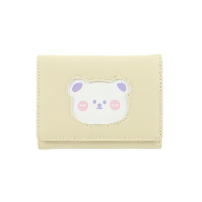 Women's Short Trifold Cute Bear Wallet(Yellow)