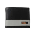 Men's Two Tone Short Wallet with Leather Label(Black)