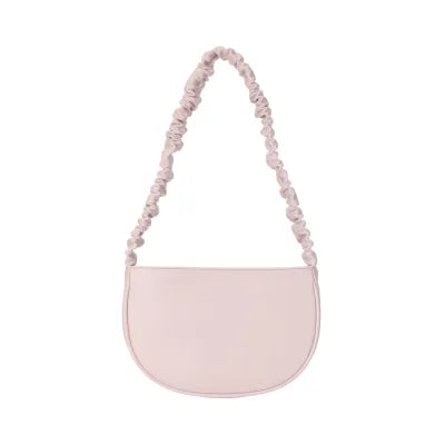 Pleated Half Moon Shoulder Bag(Pale Purple)