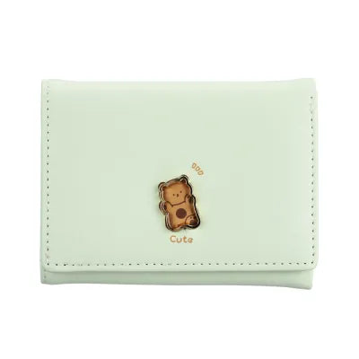 Women's Animal Trifold Short Wallet(Light Green)