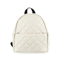 Diamond Pattern Padded Backpack(Off White)