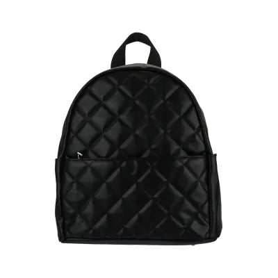 Diamond Pattern Padded Backpack(Black)