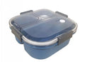 Solid Color Series 3 Compartment Bento Box (1200mL)(Blue)