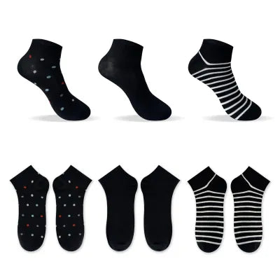 Women's Ankle Socks (6 Pairs)(Black)