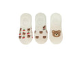 Animal Series Bear No-Show Socks (3 Pairs)(White)