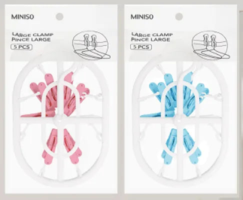 Colorful Oval-shaped Laundry Drying Rack with 8 Clips (Blue/Pink)