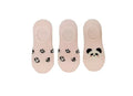 Animal Series Panda No-Show Socks (3 Pairs)(Pink)