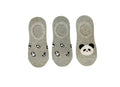 Animal Series Panda No-Show Socks (3 Pairs)(Gray)