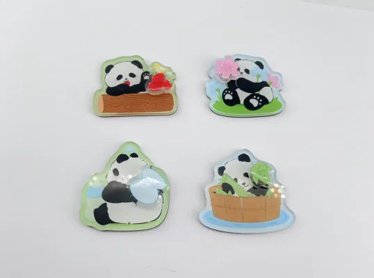 Panda Flower Rotating Fridge Magnet