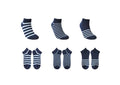 Men's Striped Ankle Socks (6 Pairs)(Blue)