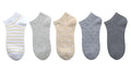 Women's Ankle Socks (5 Pairs)(Yellow & Gray)