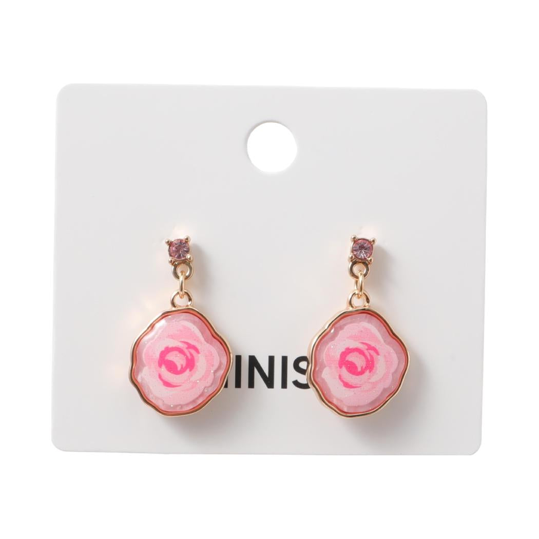 Irregular-Shape Rose Earrings (1 Pair)