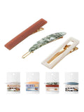 Cellulose Acetate Series Square Hair Clip 3pcs