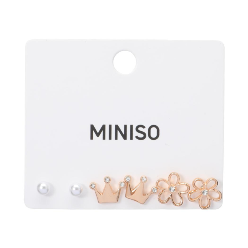 Simple Floral Series Stud Earrings Set (6 pcs)