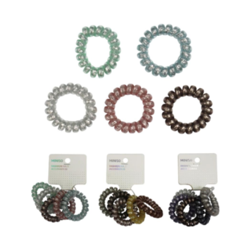 Colored Spiral Hair Ties (5pcs)