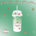 Sanrio?ÿcharacters?ÿChristmas?ÿCollection Micro Landscape Plastic Tumbler with Straw (480mL)(Cinnamoroll)